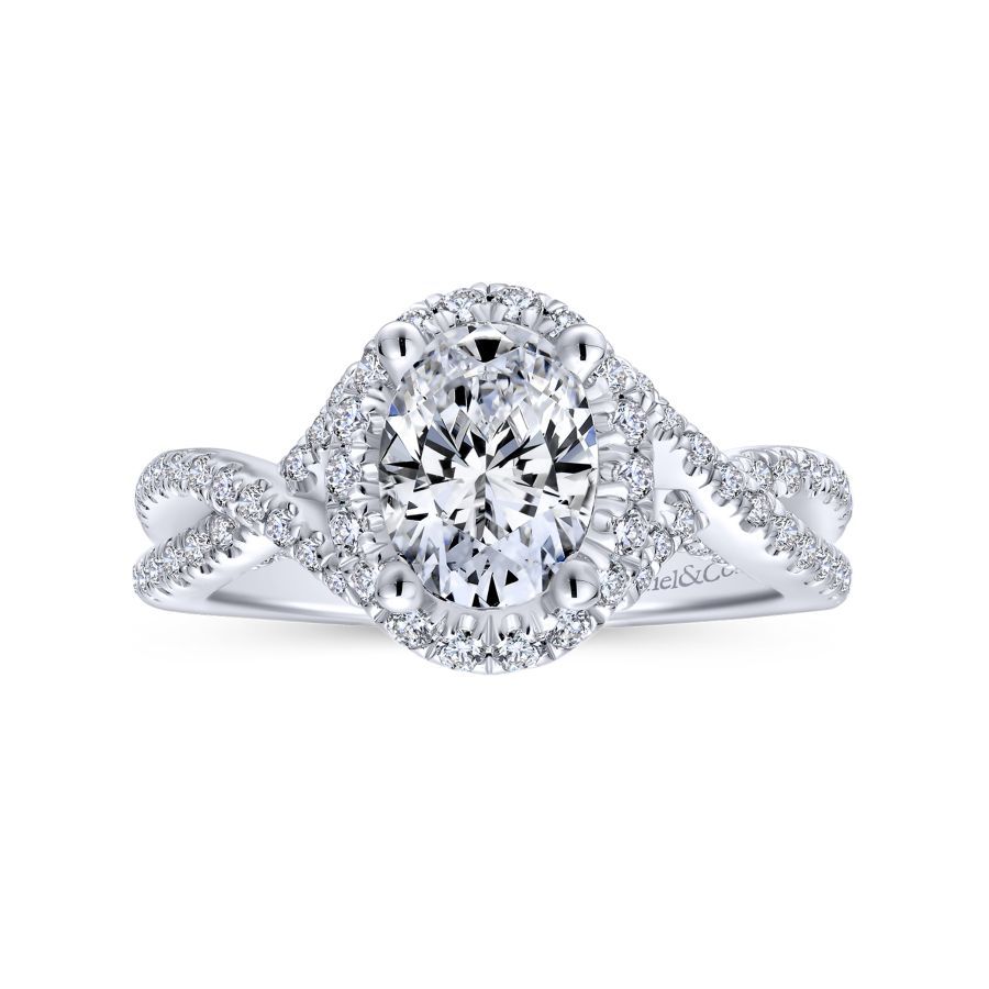Freesia Oval Twist Engagement Ring Setting
