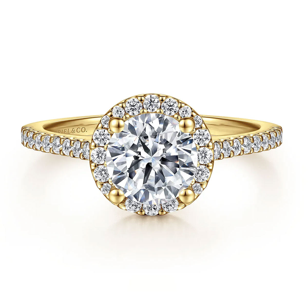 Carly Diamond Halo Engagement Ring Setting in Platinum or 14k Gold