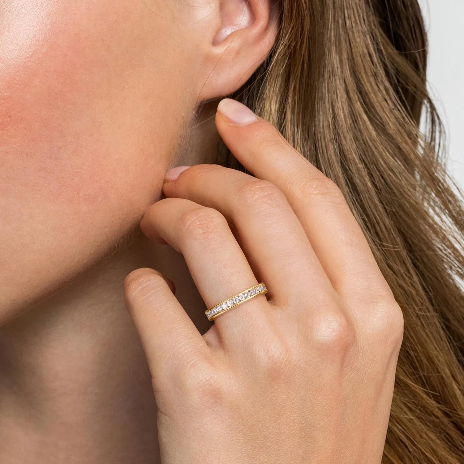 Toledo Channel Set Diamond Anniversary Band in 14k Gold, 0.52 cttw