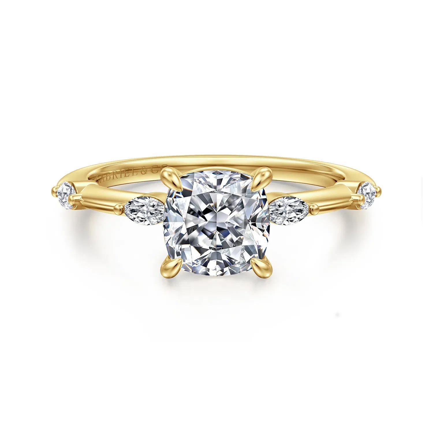 Marline Engagement Ring Setting with Marquise Diamond Accents