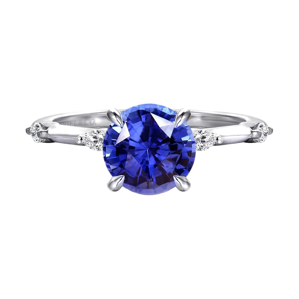 Marline Engagement Ring Setting with Marquise Diamond Accents