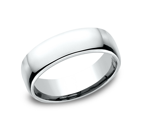 Euro Comfort Fit 6.5mm Wedding Band in Platinum