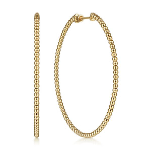 Bujukan Bead 60mm Classic Hoop Earrings in Yellow Gold