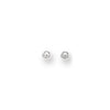 Polished 3mm Ball Post Stud Earrings in White Gold