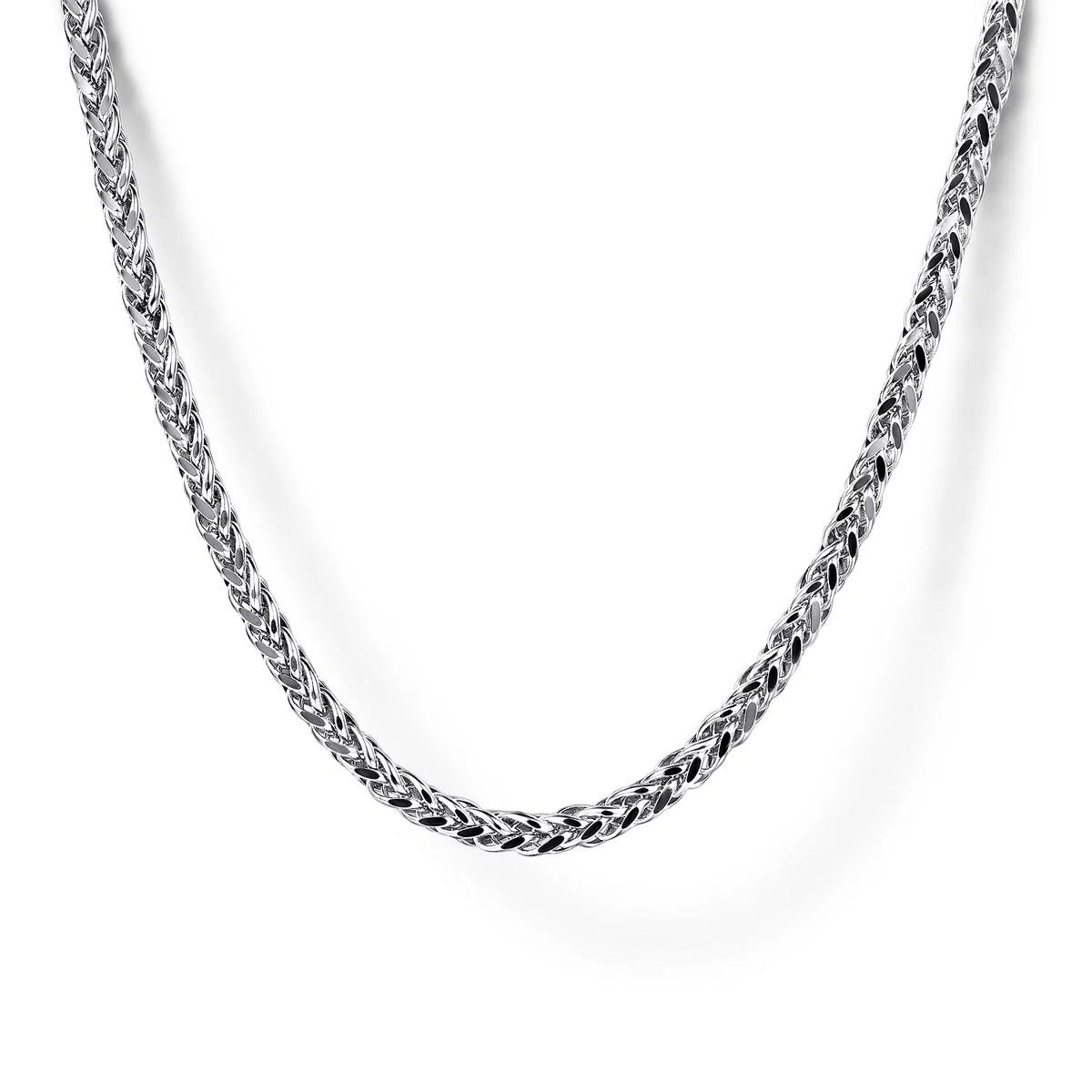 Sterling Silver Men's Solid Wheat Chain Necklace, 22"