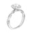 Oval Lab Created Diamond Halo Crossover Band Engagement Ring in White Gold, 0.94 cttw