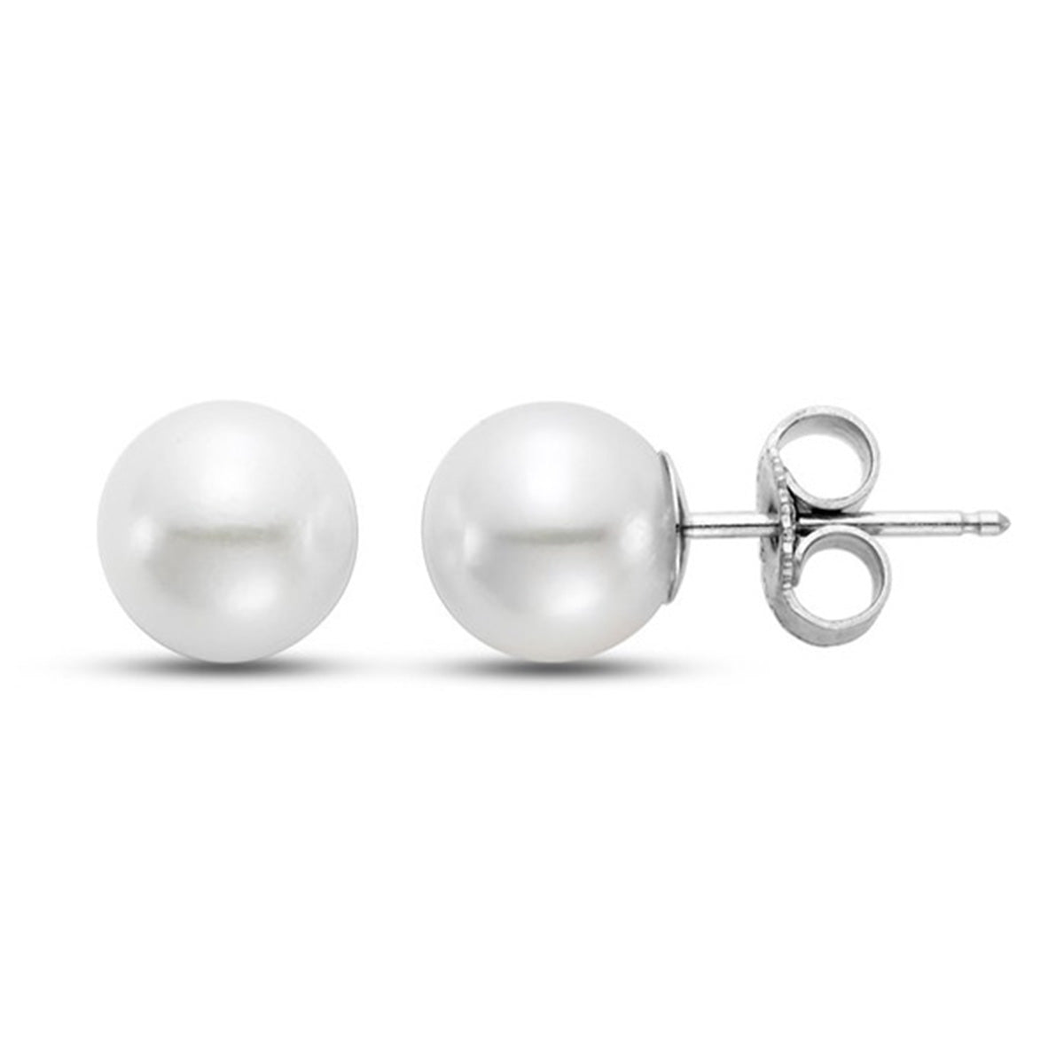Akoya Pearl 6.5-7mm Stud Earrings in White Gold