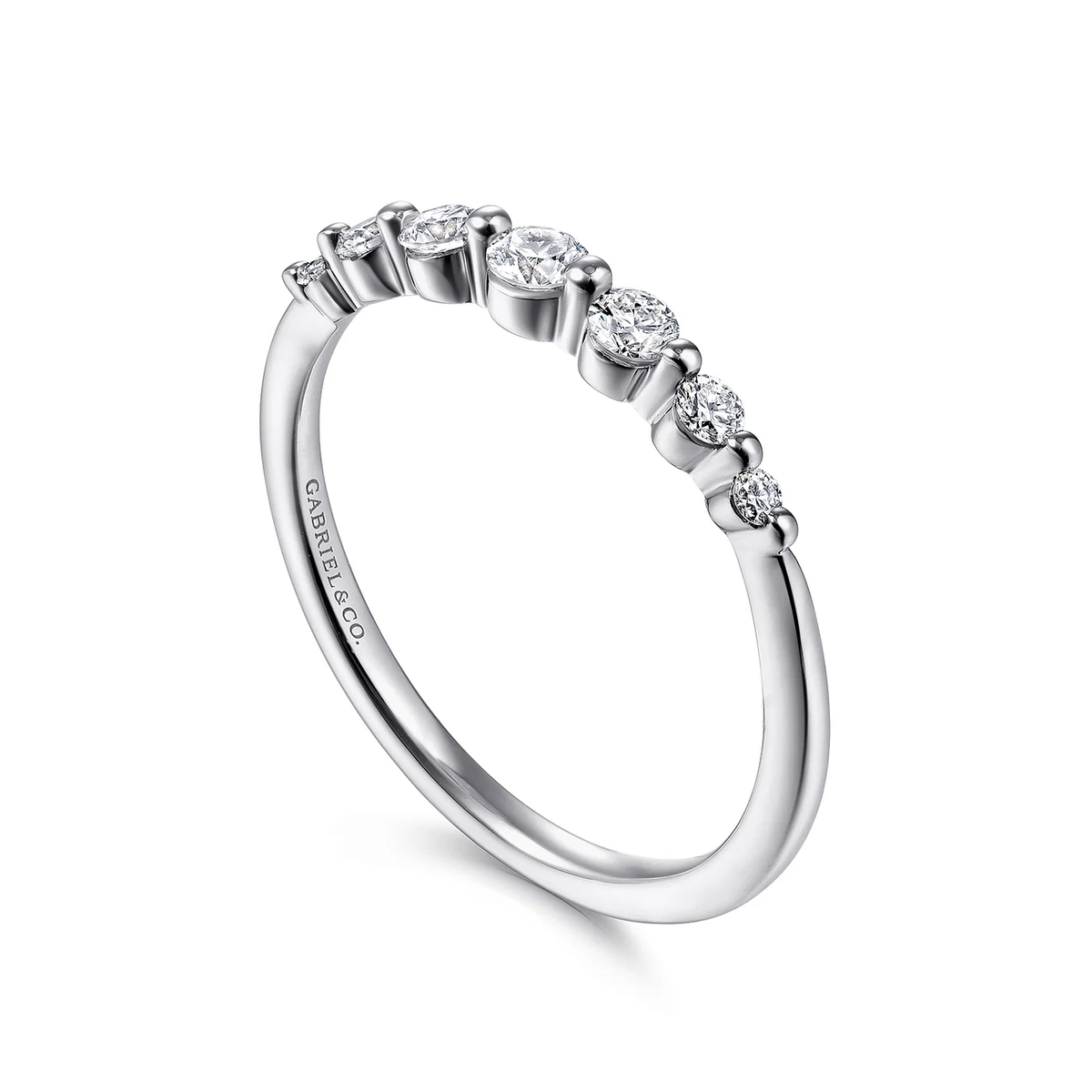 Single Prong Diamond Stacking Ring in 14K White Gold
