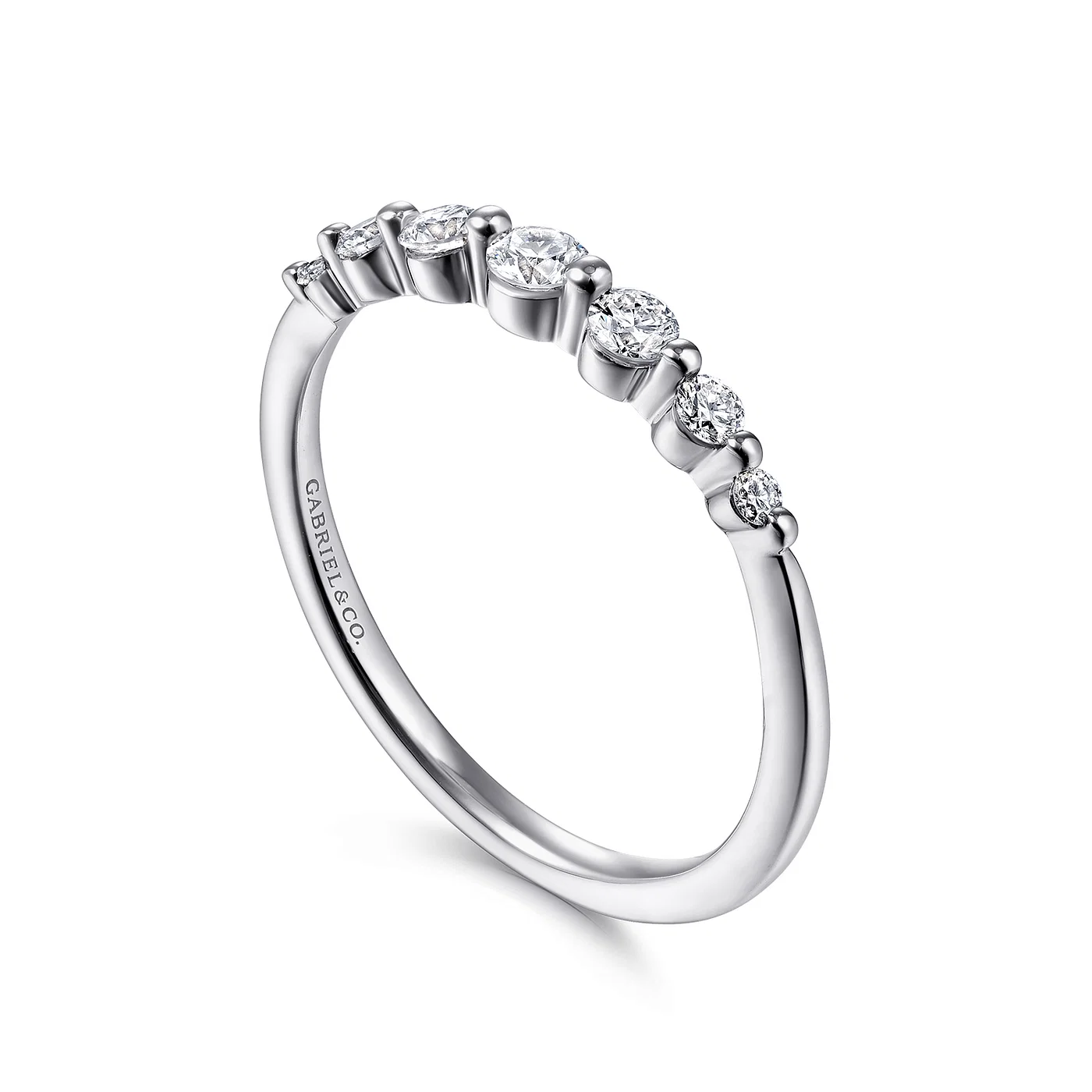 Single Prong Diamond Stacking Ring in 14K White Gold