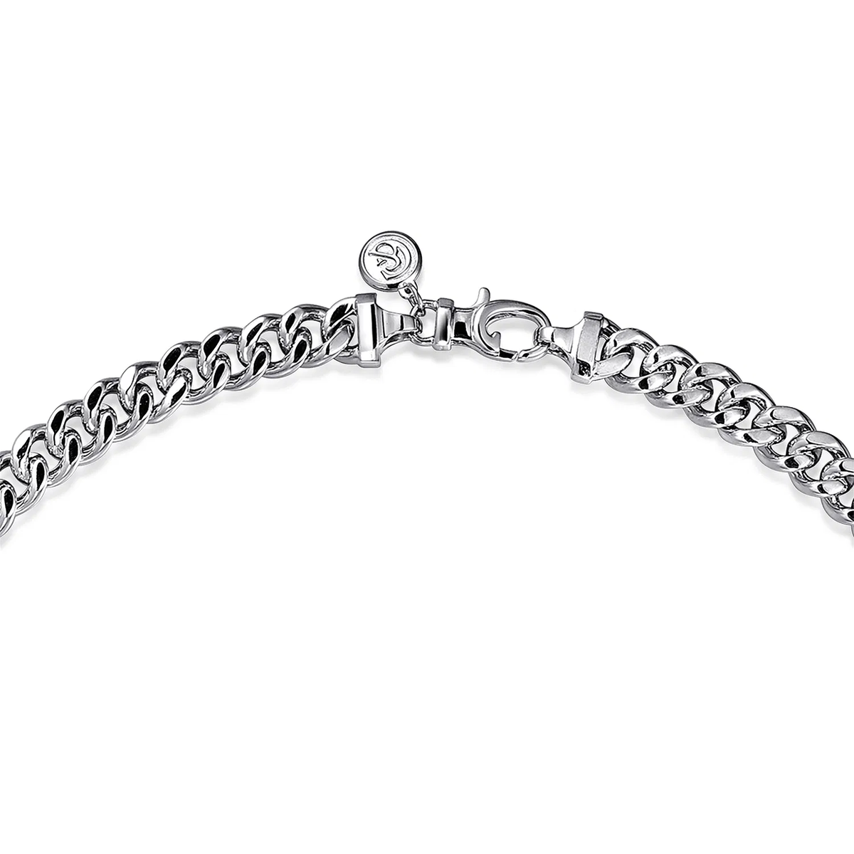 Sterling Silver Men's Solid Cuban Link Necklace, 22"