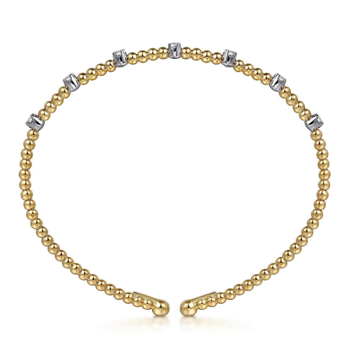Yellow and White Gold Diamond Bujukan Cuff Bracelet