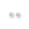 Polished White Gold 7mm Ball Stud Earrings with Push Back Clasp