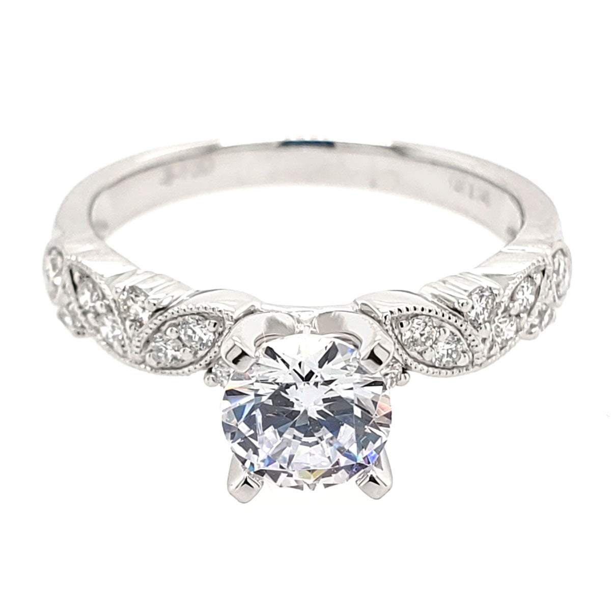 Engagement Ring Setting with Marquise Pattern Diamond Band
