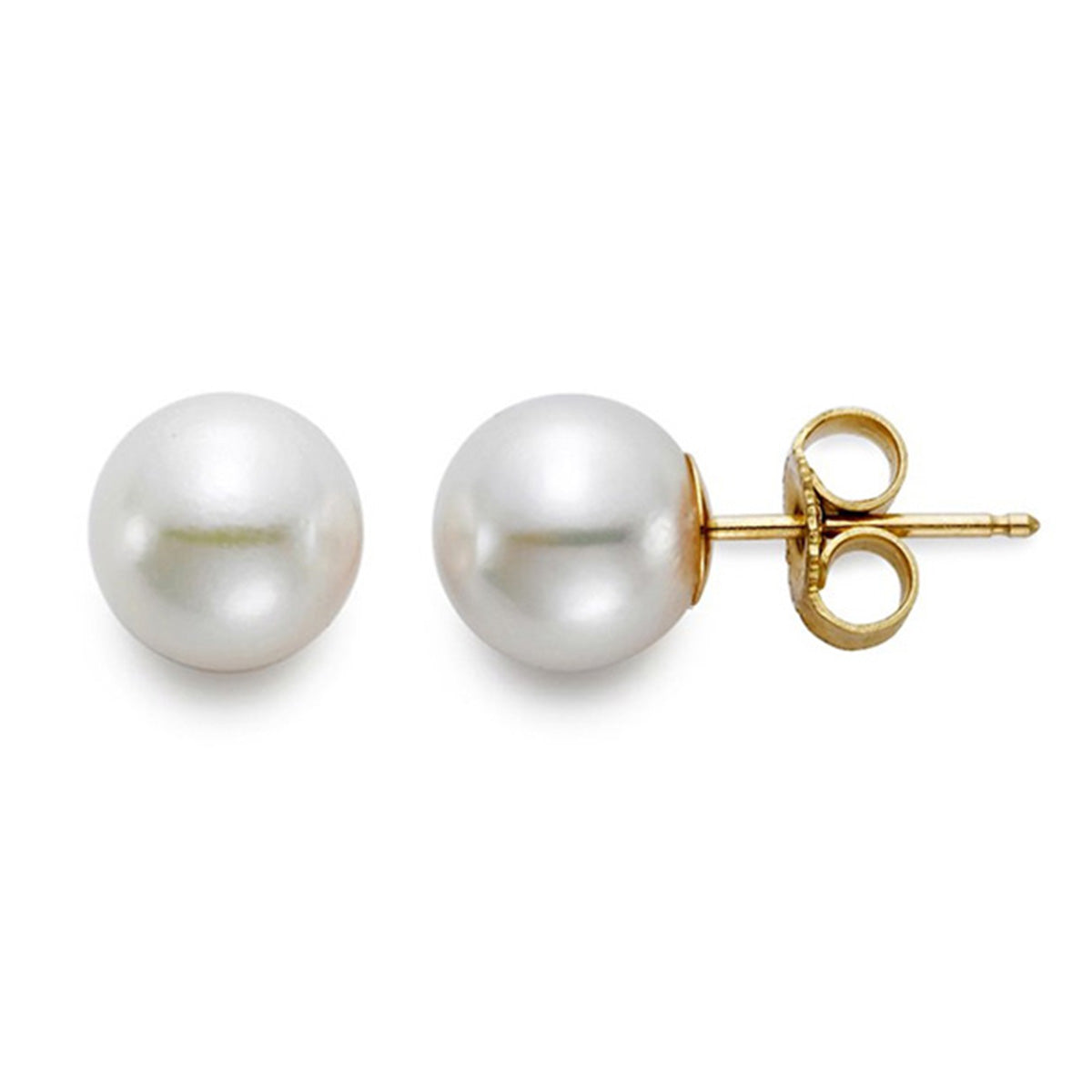 Akoya Pearl 8-8.5mm Stud Earrings in Yellow Gold