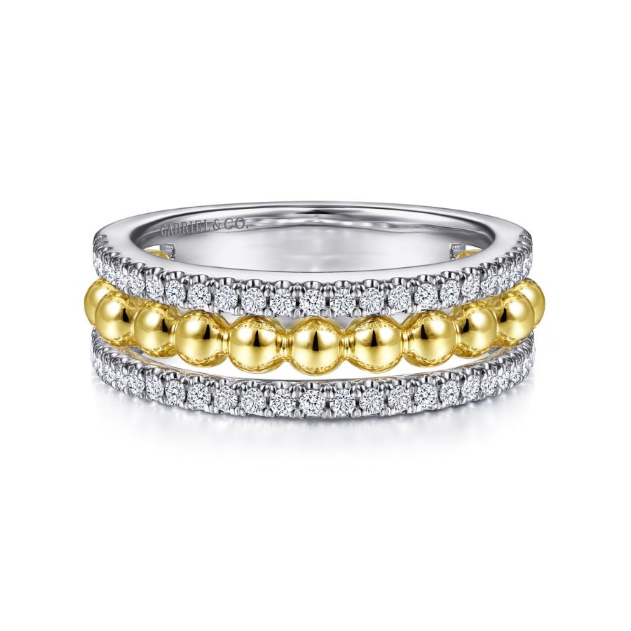 Bujukan Diamond Ring in White and Yellow Gold