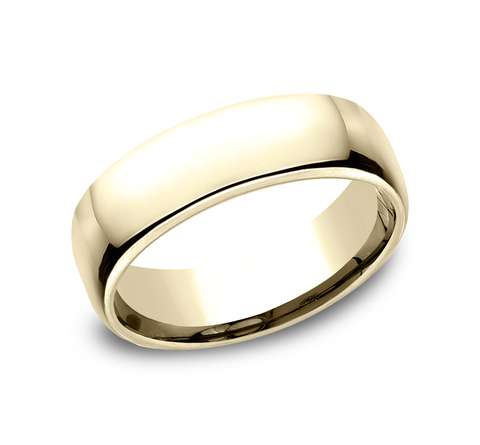 Euro Comfort Fit 6.5mm Wedding Band in 14k Yellow Gold