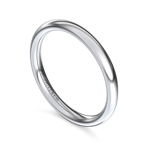 Polished 14k White Gold 2.2mm Wedding Ring Band