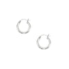 Round Hollow Tube 11.5mm Latch Back Hoop Earring in White Gold