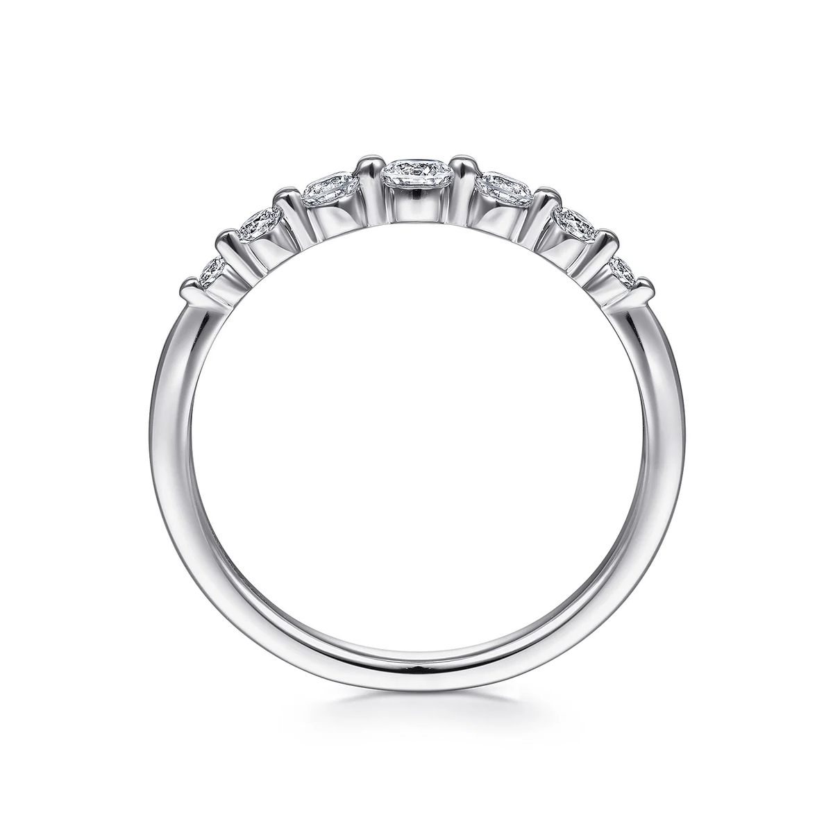 Single Prong Diamond Stacking Ring in 14K White Gold