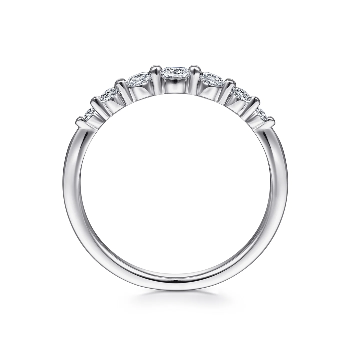 Single Prong Diamond Stacking Ring in 14K White Gold
