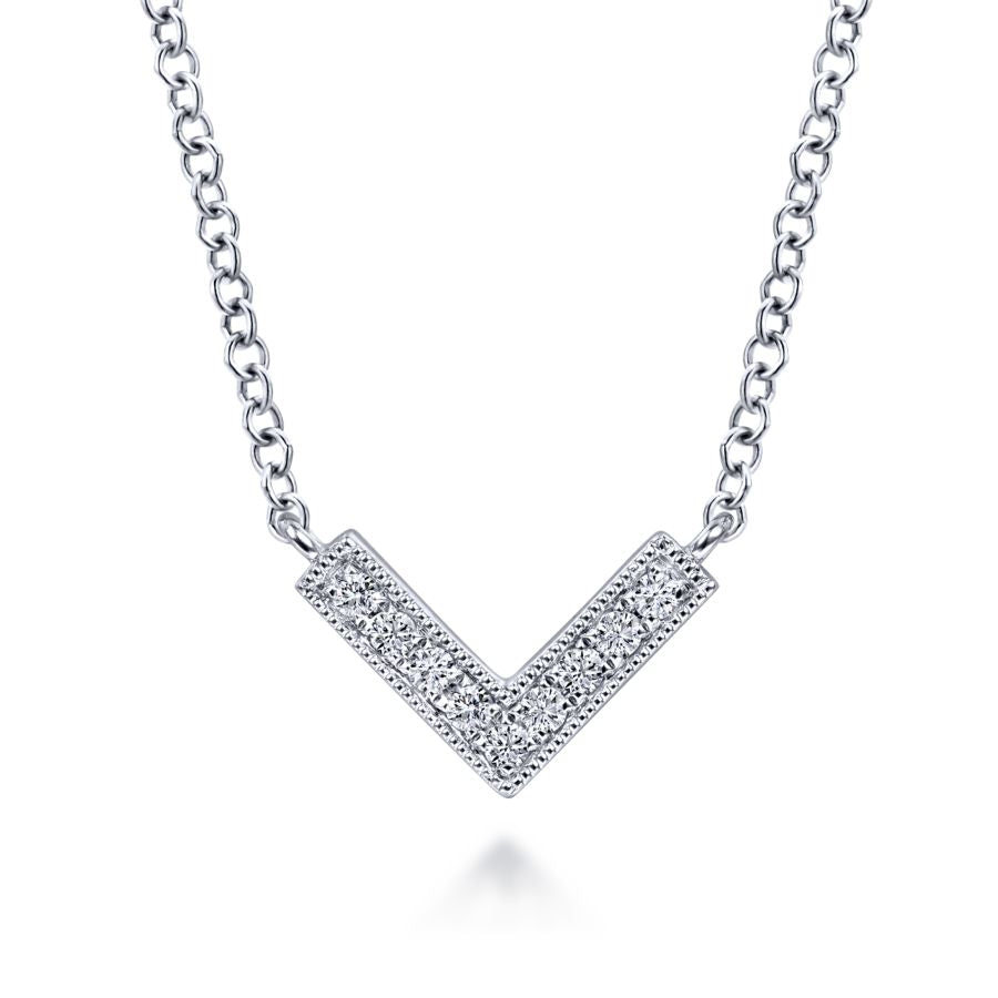 Bold Diamond Chevron Necklace
