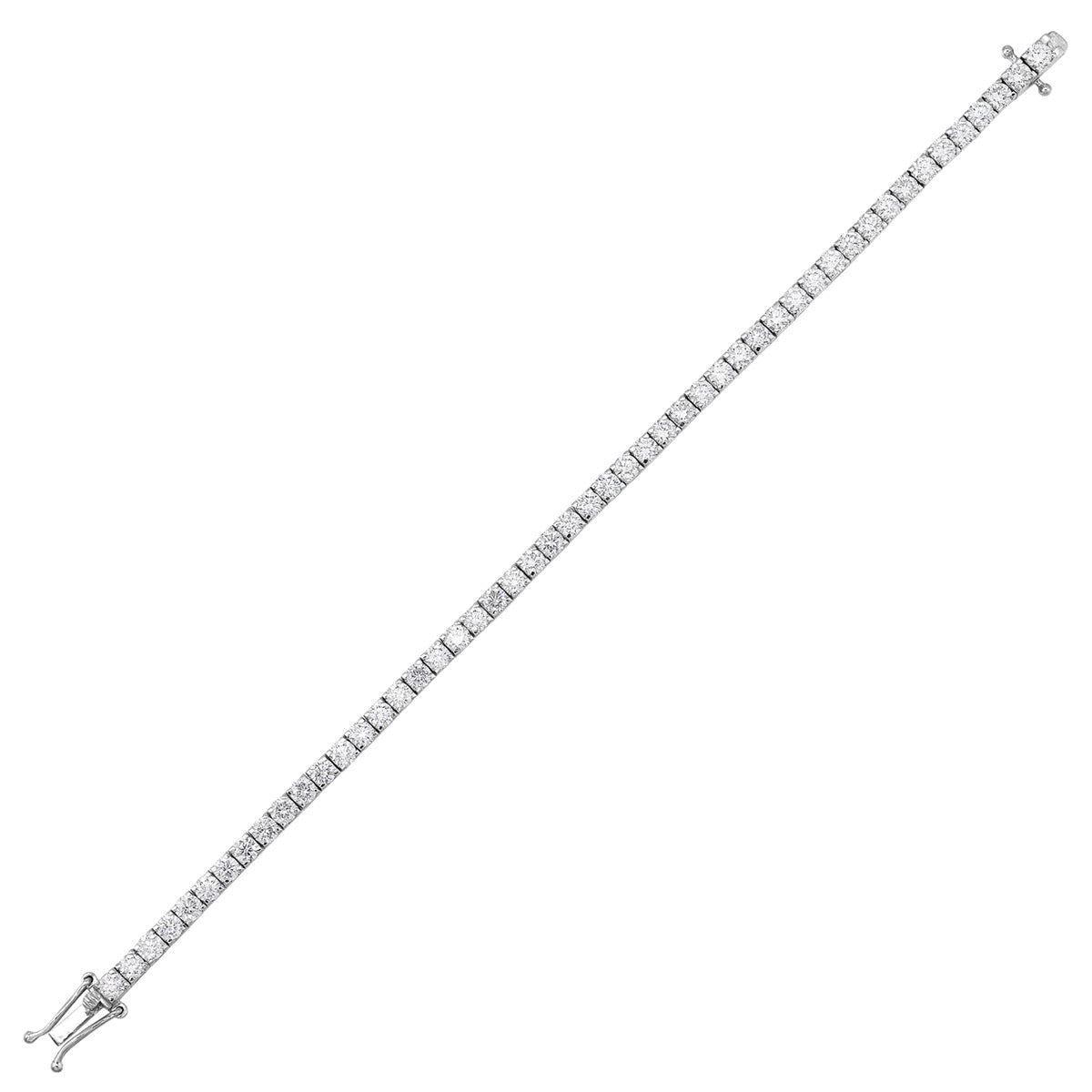 Elegant Lab Created Prong Set Diamond Tennis Bracelet in White Gold, 1.0 cttw