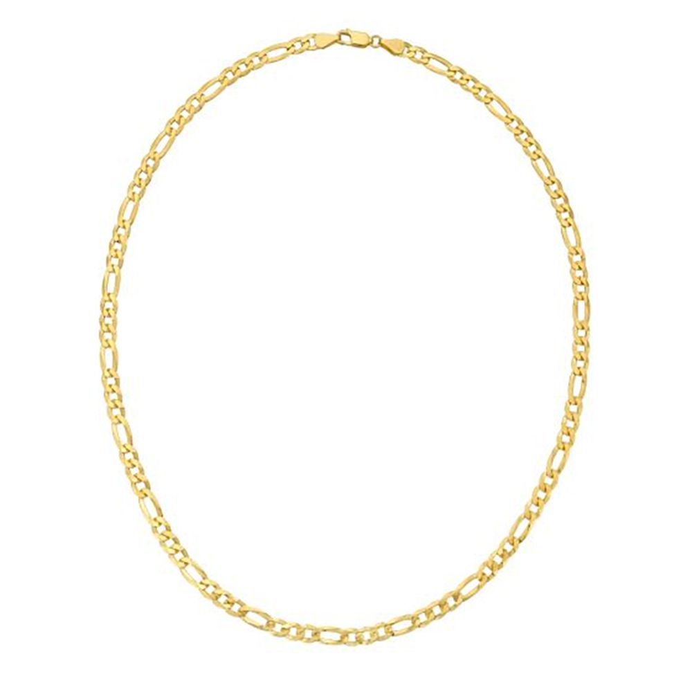 14K Yellow Gold Plated Sterling Silver Figaro Chain, 5.2mm, 24"