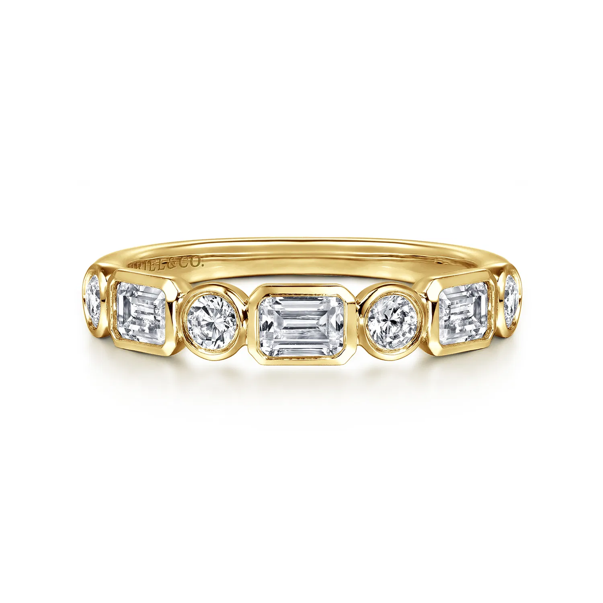Diamond Anniversary Band with Emerald Cut and Round Diamonds