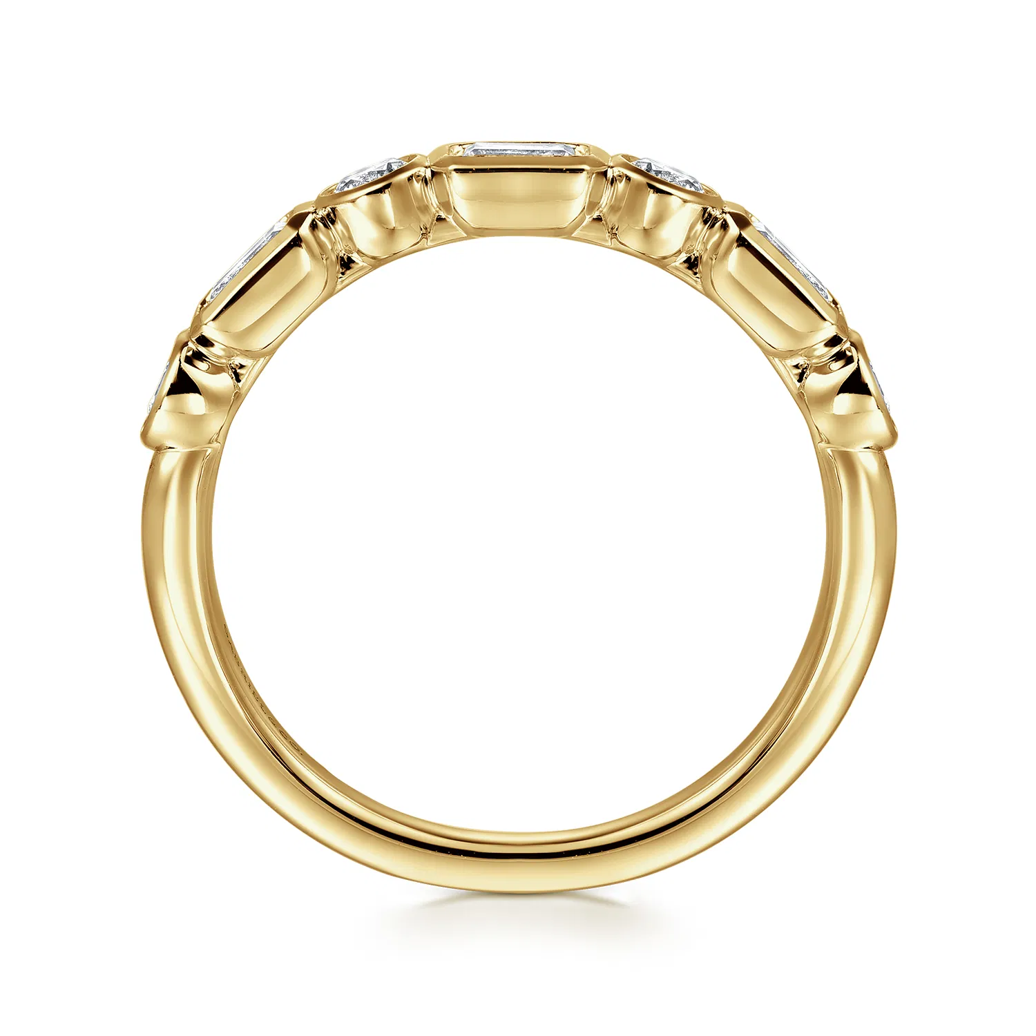 Diamond Anniversary Band with Emerald Cut and Round Diamonds