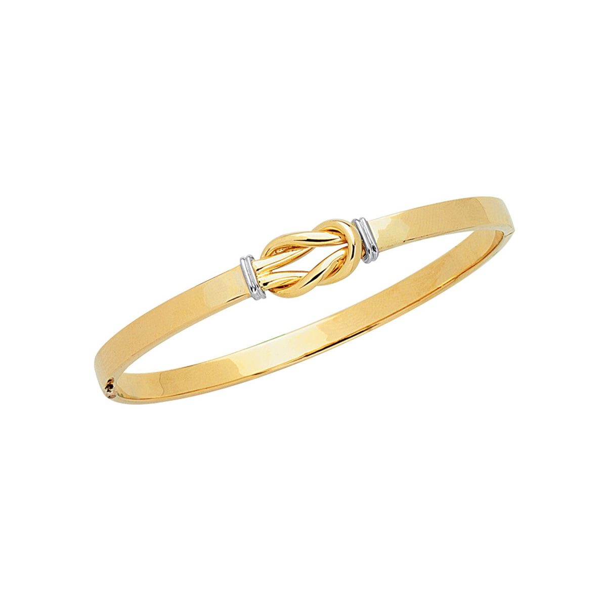 Polished Yellow &amp; White Gold Knot Bangle