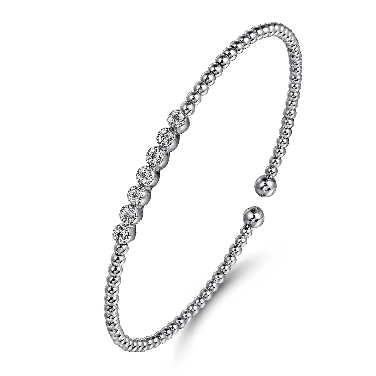 Bujukan Cuff Bangle Bracelet with Diamond Clusters