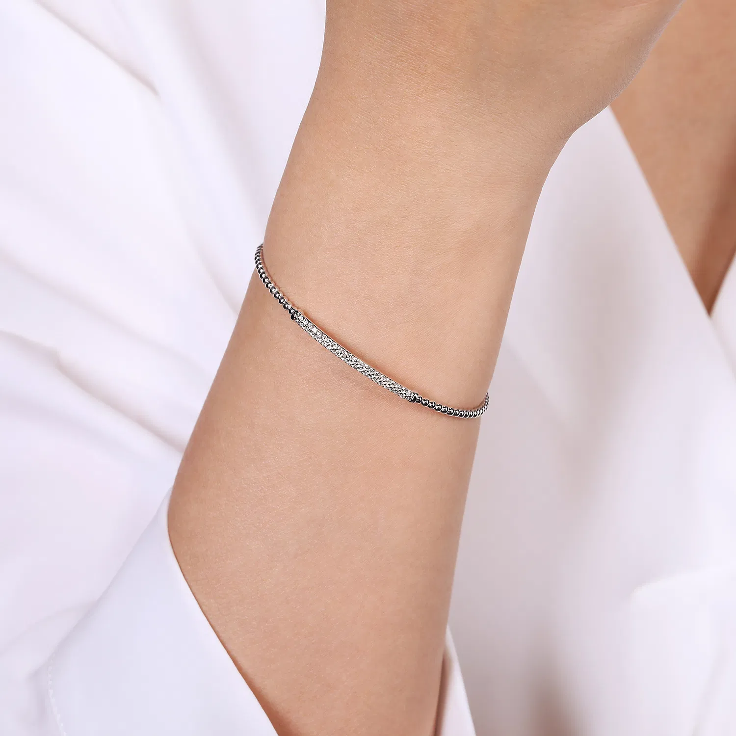 Double Row Diamond Bujukan Cuff Bangle