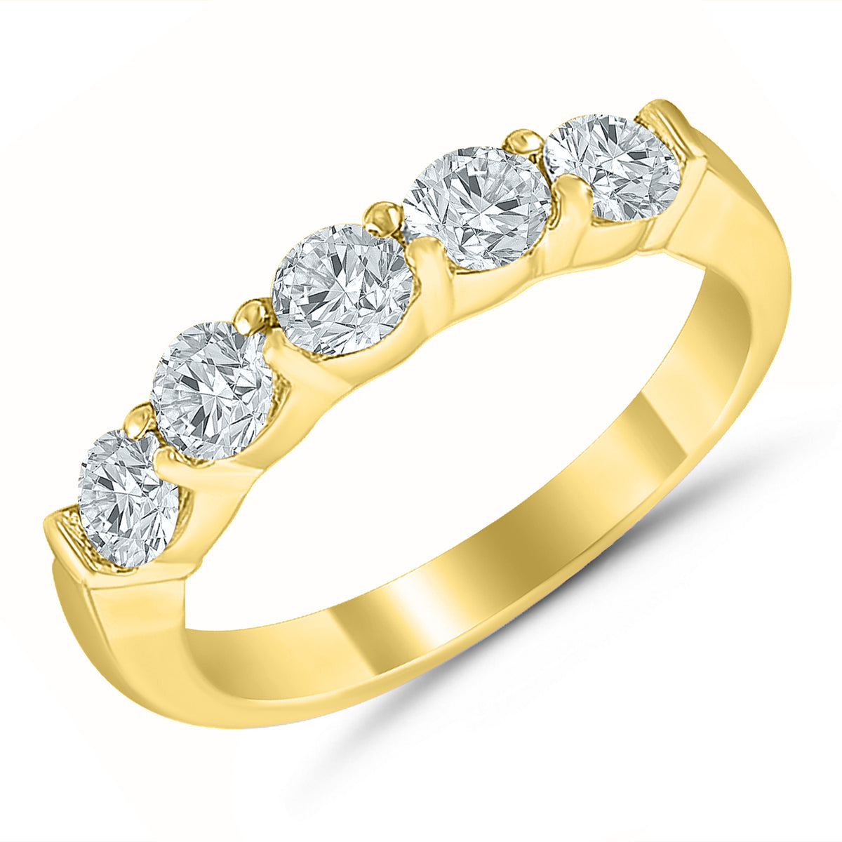 Yellow gold diamond anniversary band, 1ctw