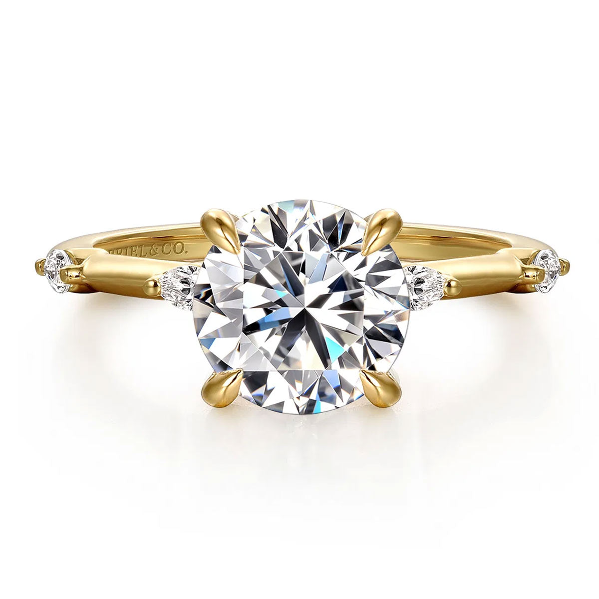 Marline Engagement Ring Setting with Marquise Diamond Accents