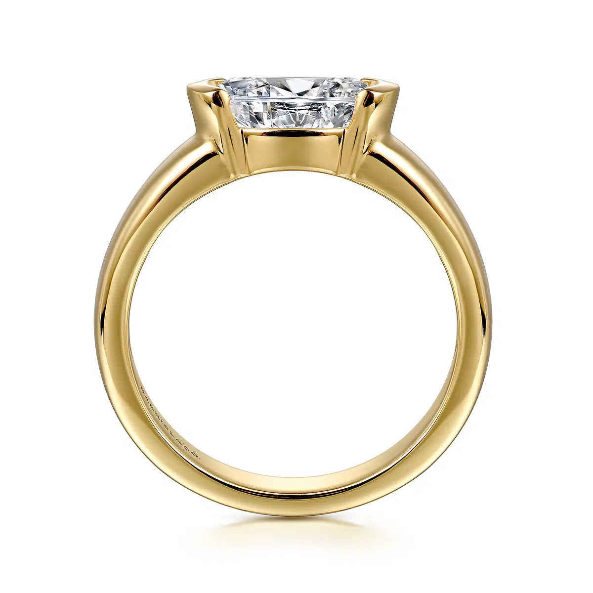 Bara East-West Oval Diamond Engagement Ring Setting