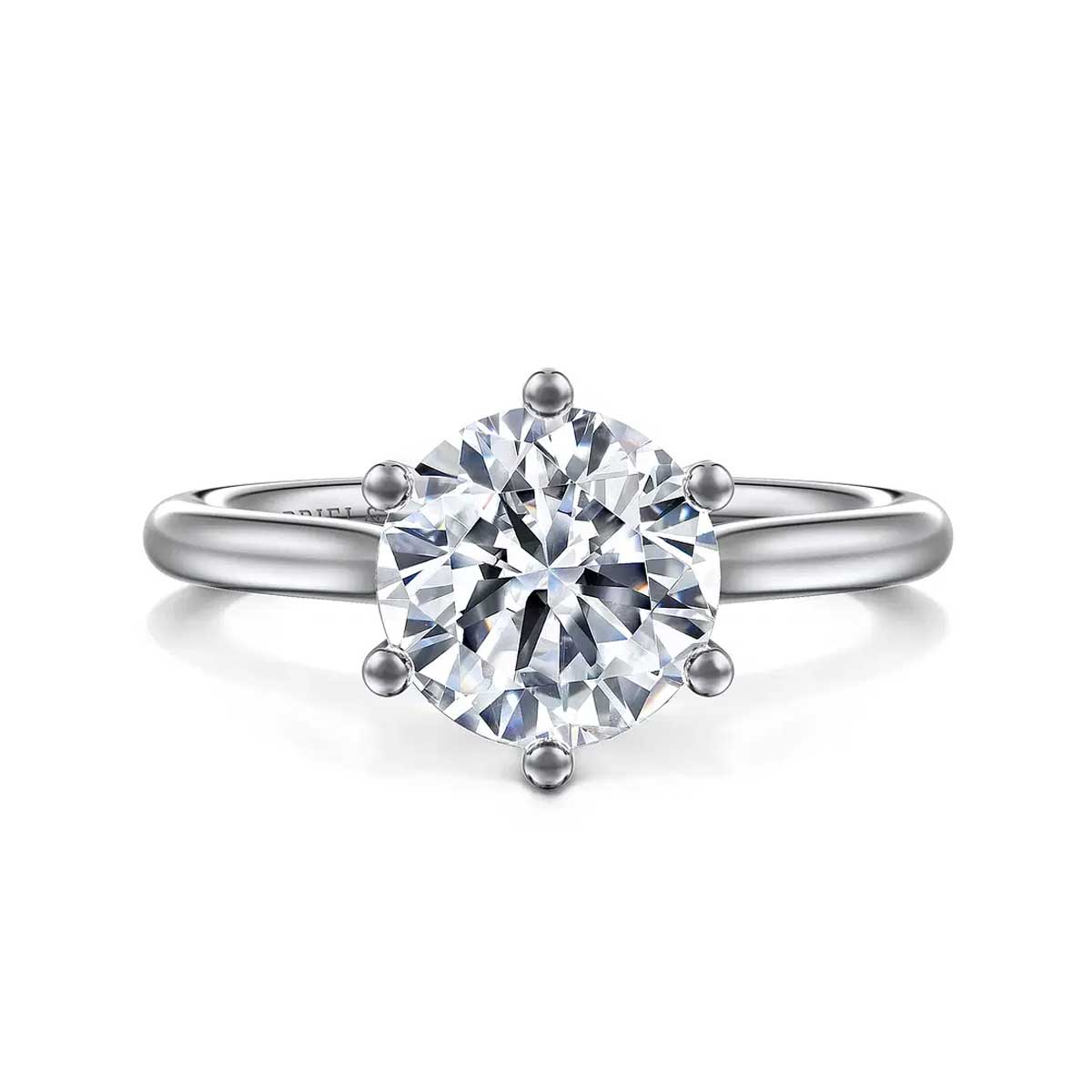 Brave 6-Prong Round Diamond Solitaire Engagement Ring Setting