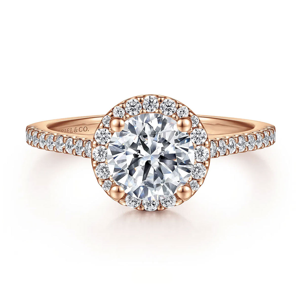 Carly Diamond Halo Engagement Ring Setting in Platinum or 14k Gold
