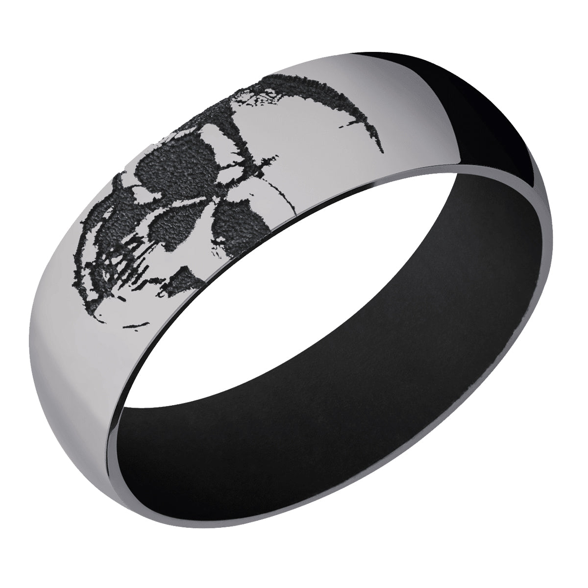 Men&#39;s Tantalum Band with Carved Skull Design