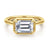 Linen Bezel-Set Emerald Cut Diamond Engagement Ring Setting