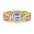 Linen Bezel-Set Emerald Cut Diamond Engagement Ring Setting