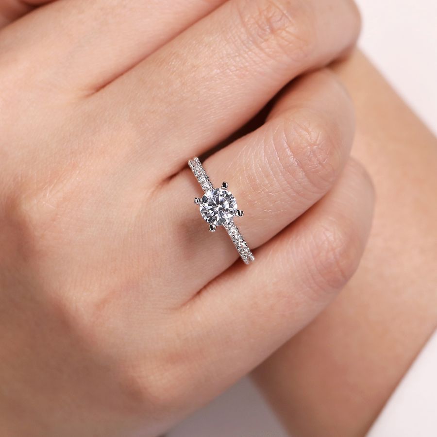 Logan Engagement Ring Setting with Eternity Band