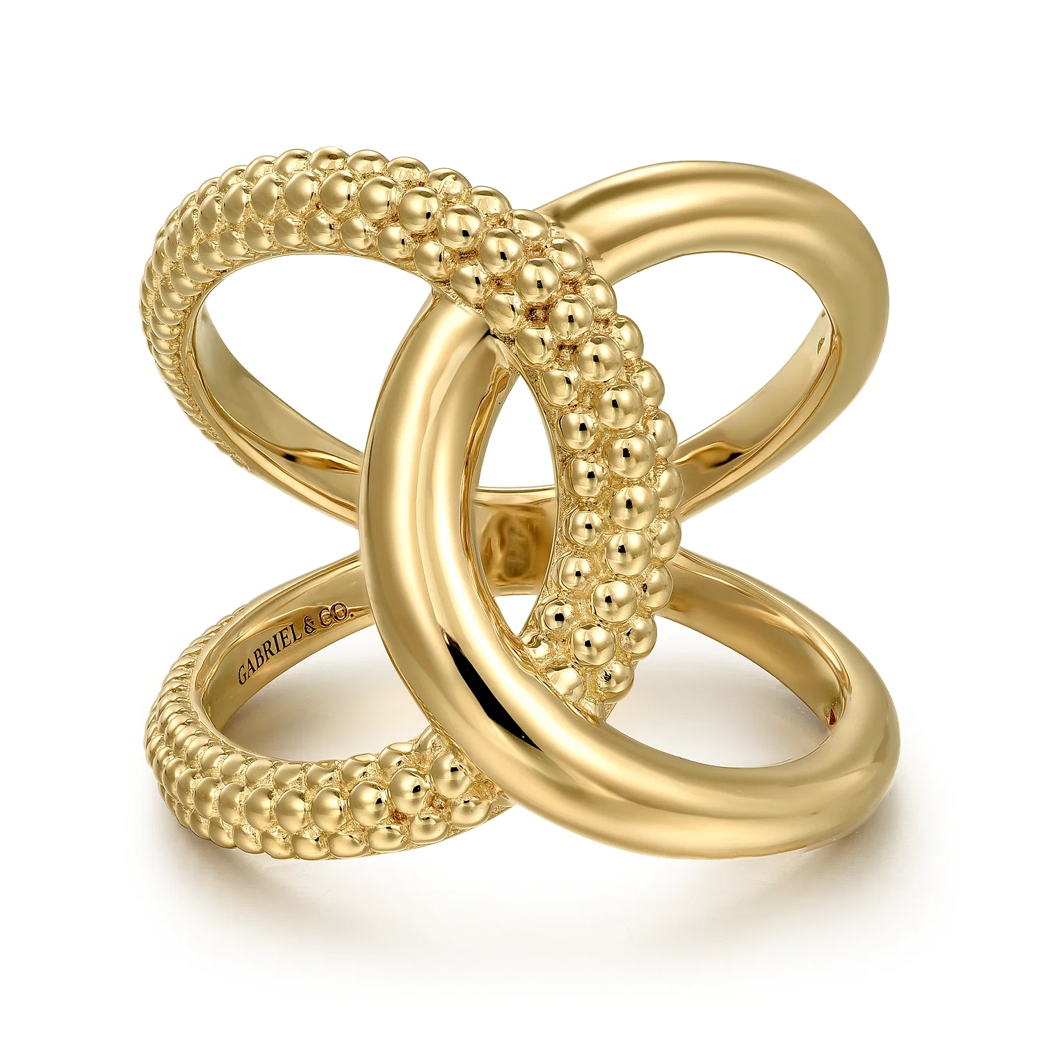 Bujukan Statement Fashion Ring in14K Yellow Gold