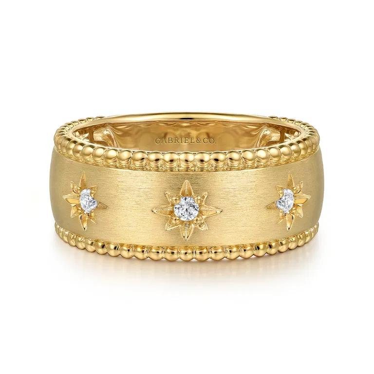 Wide Band Ring with Bujukan Beading Detail