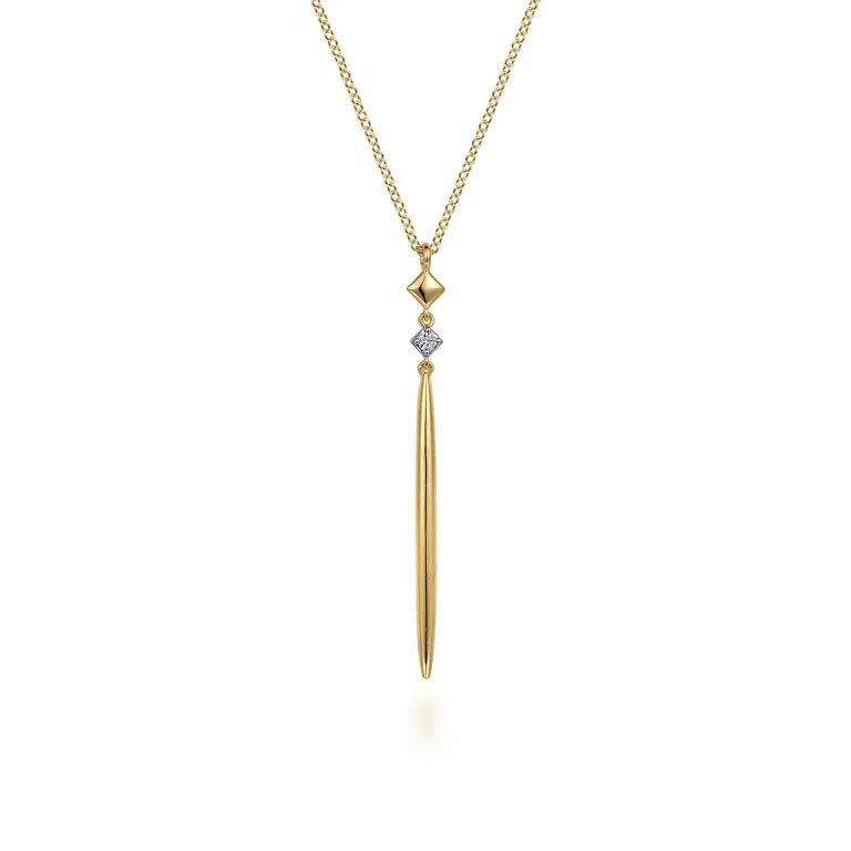 Diamond Drop Pendant with Bar Dangle