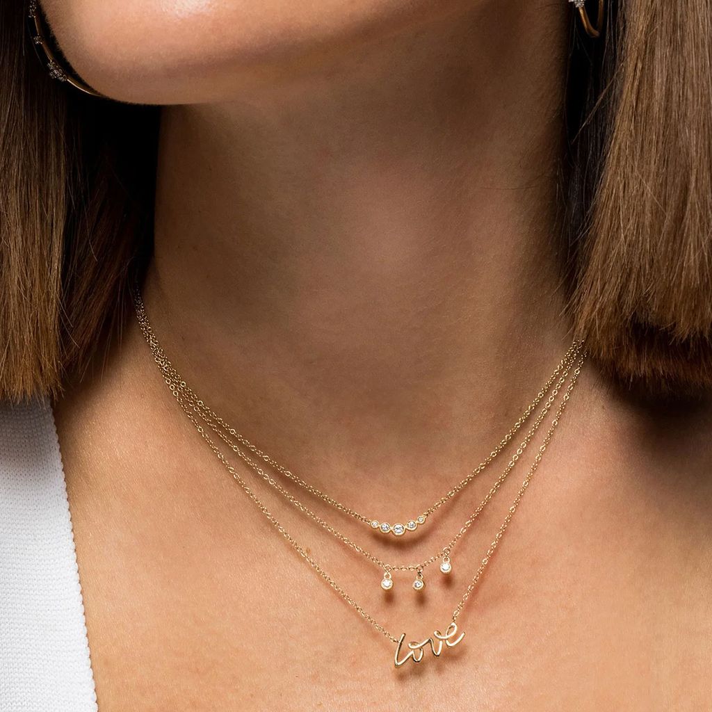 Diamond Bezel Dangle Necklace