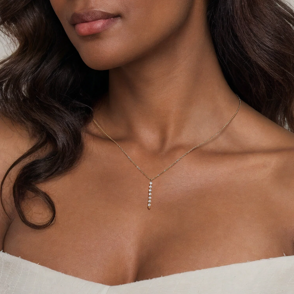 White Sapphire Bar Necklace