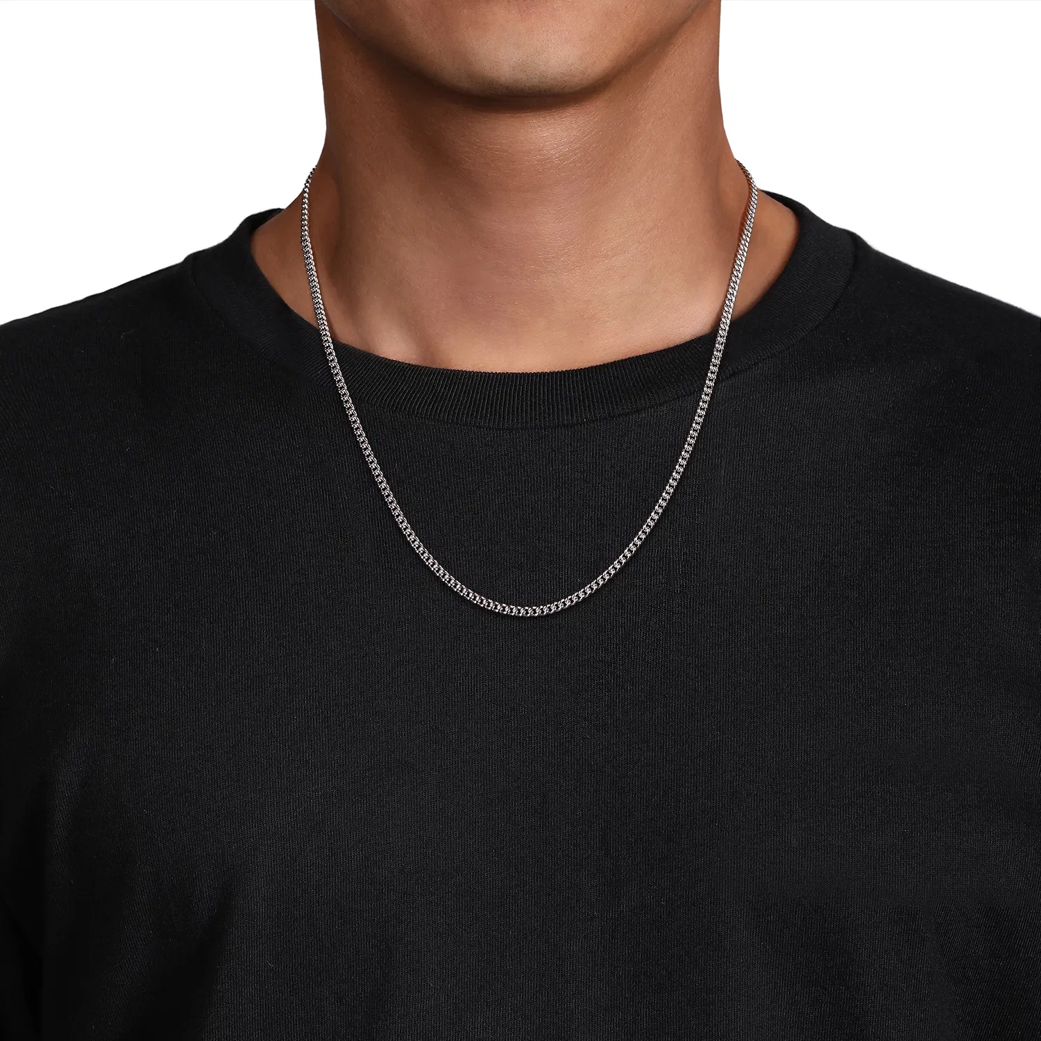 Sterling Silver Solid Link Chain Necklace, 22"