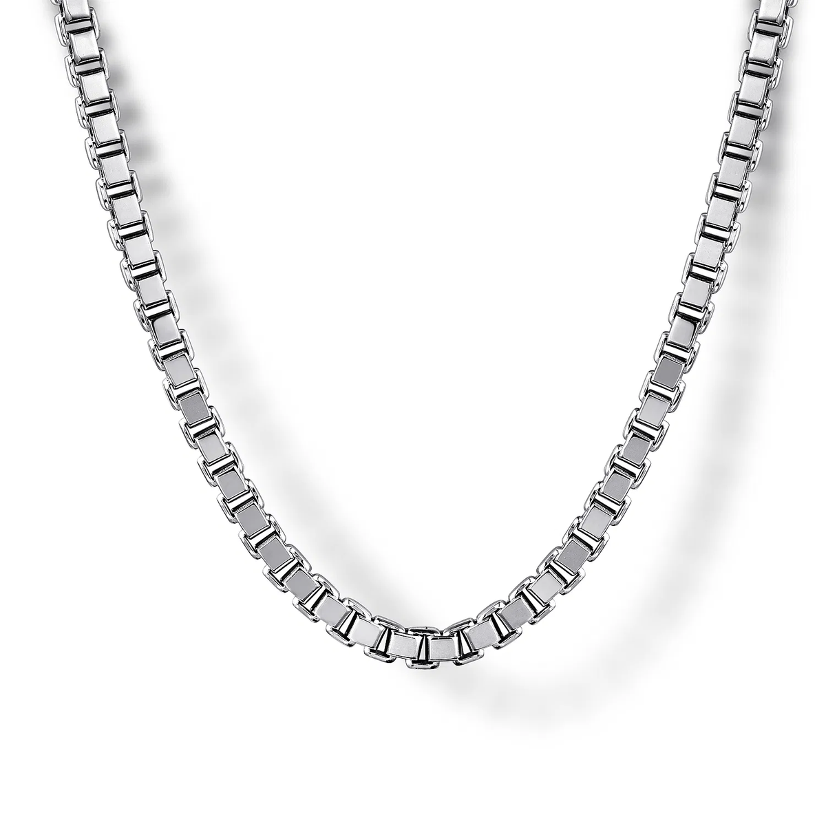 Sterling Silver Solid Box Chain Necklace, 22"