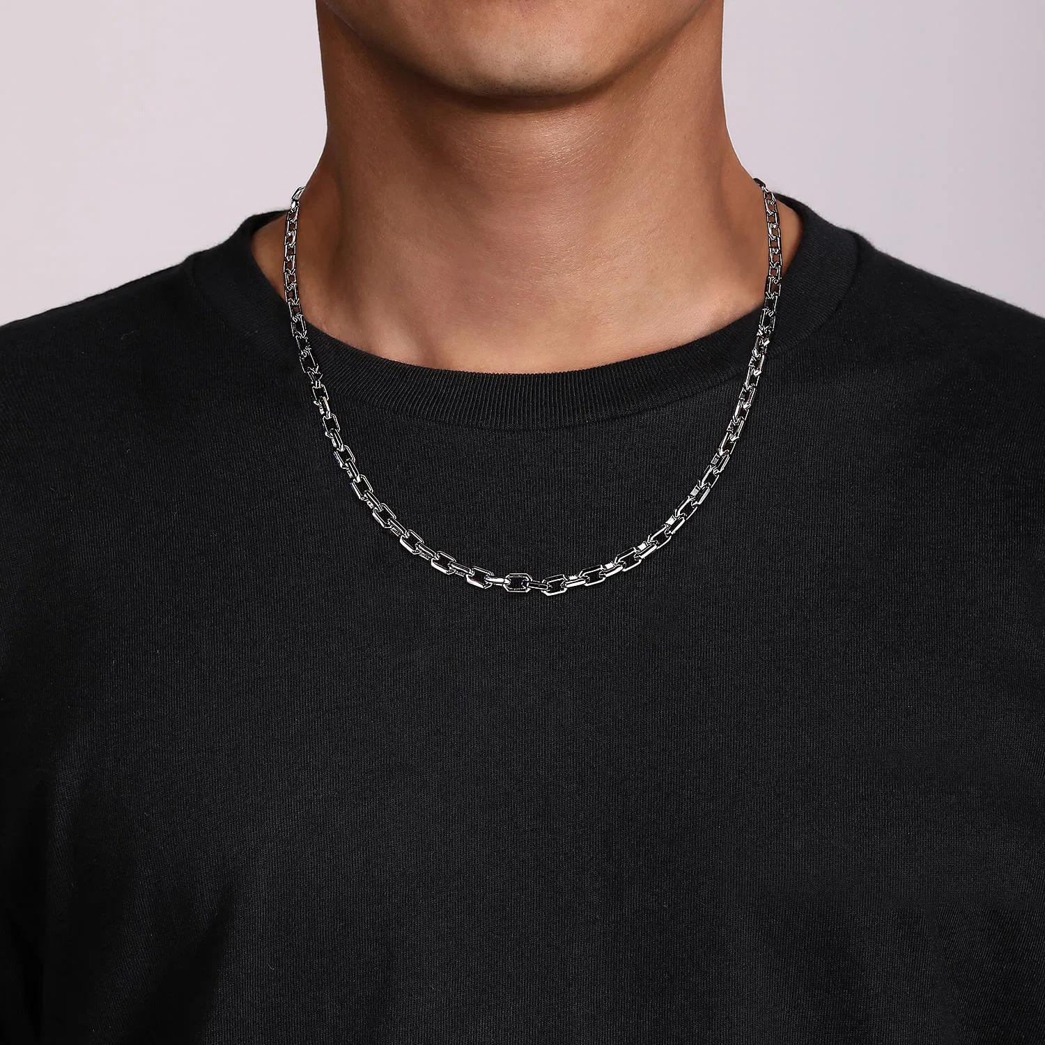Sterling Silver Solid Link Chain Necklace, 22", 5.6mm