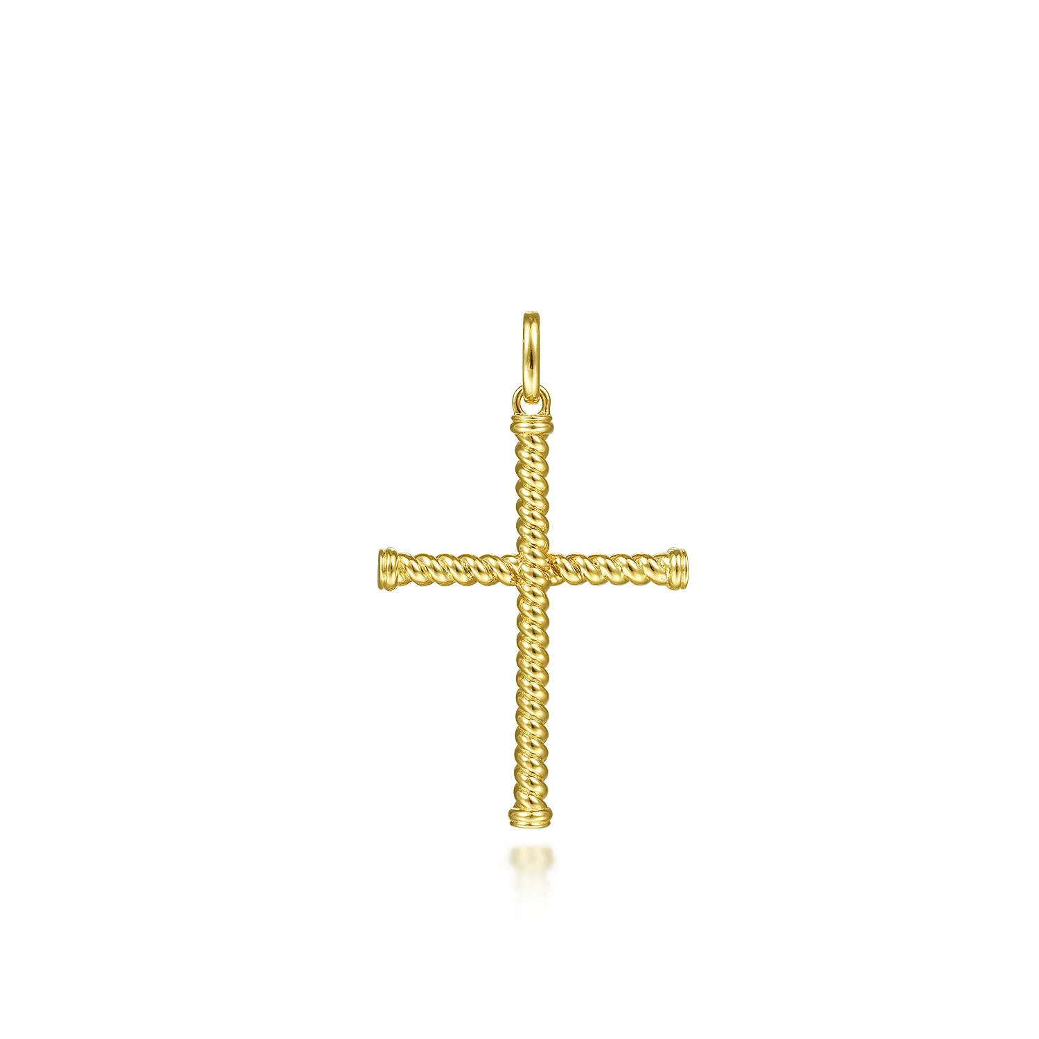 Gold Rope Cross Pendant